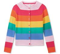 BOBOYOYO Niedliche Strickjacke für Mädchen, 100 % Baumwolle, Regenbogen, Kinder-Strickjacke