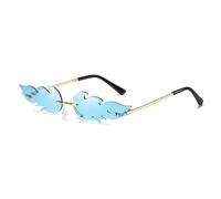 BOBOZHONG Sonnenbrille,Feuerbrille Mode Brille Flamme Sonnenbrille Polarizer Metal Eyewear Funky Eyeglasses Fashion Frameless Shades für Frauen Männer C7