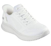 Skechers Sneaker BOBS SQUAD 4 Damen Weiß Lederimitat Slip-On Gr. 36