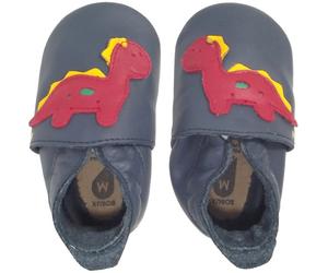 Bobux - Dinosaur Dinosaurier - Baby Krabbelschuhe - dunkelblau (navy), Gr. 20-21 EU / L / 15-21 months