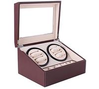 Bobyk Uhrenbeweger-Ausstellungsbox, 4+6 drehbare Aufbewahrungstasche aus Leder, mit Plüschkissen, Damen- und Herren-Automatikuhr
