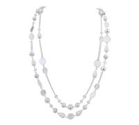 Bocar Boho Halskette Damen Lange Perlen Kette mit Holz Acryl Perlen | Zweilagige Statement Kette mit bunten Holz- und Acrylperlen für Boho Looks, Alltag, Party und Festival Outfits