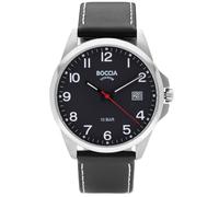 Boccia 3671-02 Herrenuhr Titan mit Lederband Schwarz