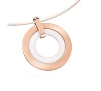 Boccia Damen Anhänger 0741-07 Titan roségoldplattiert Ceramic weiß