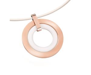 Boccia Damen Anhänger 0741-07 Titan roségoldplattiert Ceramic weiß
