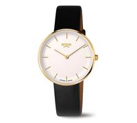 Boccia Damen Armbanduhr 3327-04 Trend Titan gelbgold IP Lederband vegan schwarz