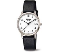 Boccia Damen Armbanduhr Titan Silber/Leder schwarz 32 mm