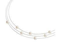 Boccia Damen Collier 08041-01 Edelstahl 3-reihig mit Süßwasser-Zuchtperlen