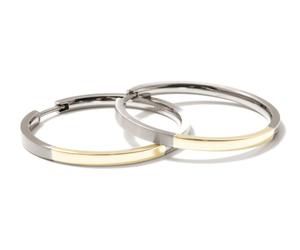 Boccia Damen Creolen 0516-02 Titan bicolor goldplattiert