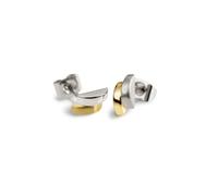 Boccia Damen Ohrstecker 0552-03 Titan bicolor goldplattiert