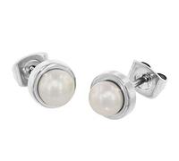 Boccia Damen-Ohrstecker Titan Perle weiß - 0594-01