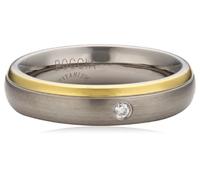 Boccia Damen-Ring Titan teilvergoldet Diamant (0.03 ct) Brillantschliff weiß Gr. 55 (17.5) - 0130-1255