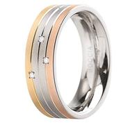 Boccia Damen-Ring Titanium Titan teilvergoldet Diamant (0.015 ct) weiß Brillantschliff Gr. 52 (16.6) - 0135-0252