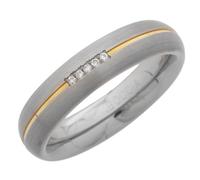 Boccia Damen-Ring You & me Titan Diamant (0.025 ct) Brillantschliff weiß Gr. 58 (18.5) - 0130-0458