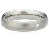 Boccia Damen-Ring You & me Titan Diamant (0.03 ct) Brillantschliff weiß Gr. 58 (18.5) - 0130-1158