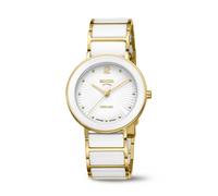 Boccia Damen Armbanduhr 3331-05 Ceramic weiß Titan gelbgold IP