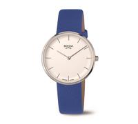 Boccia Damenarmbanduhr 3327-06 veganem Leder, blau