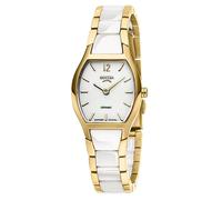 Boccia Damen Armbanduhr 3361-03 Ceramic weiß Titan gelbgold IP