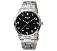 Boccia Herrenuhr 3621-01 Analoge Quarzuhr mit Titanarmband Schwarz