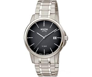 Boccia Herren Armbanduhr mit Gehäuse aus Titan, in der Farbe: Silber, Armband aus: Titan, Gehäusedurchmesser: 39.5 mm, 3633-07