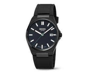 Boccia Herren Armbanduhr Sport 3667-04 Titan PU-Band schwarz