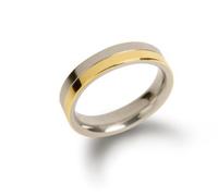 Boccia Herren Ring 0129-0261 Titan vergoldet mattiert