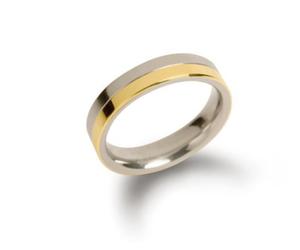 Boccia Herren Ring 0129-0261 Titan vergoldet mattiert