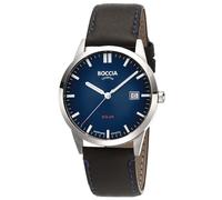Boccia Herren-Solaruhr Dunkelblau mit Saphirglas 3673-01