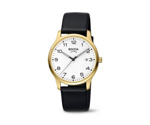 Boccia Herren Uhr 3620-08 Titan, Leder Classic vergoldet