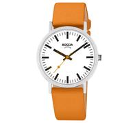 Boccia Herrenuhr Titan mit Lederband Orange 3651-23