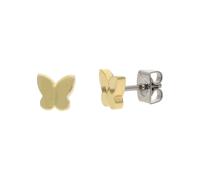 Boccia Ohrstecker Kinder 05091-02 Schmetterling, Titan, Gold plattiert, Klein