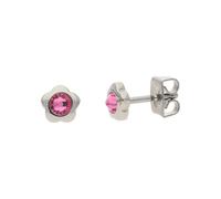 Boccia Ohrstecker Kinder 05094-02 Blume, Swarovski Kristalle, Titan, Rosa, Klein