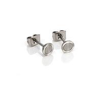 Boccia Ohrstecker Titan gebürstet & poliert 0541-01, silber, Ohrstecker