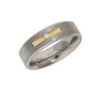 Boccia Ring 0101-08 Titan, Gold plattiert, mit Brillant