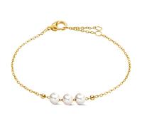 Boccia Schmuck Damen-Armband Titan Goldplattiert mit 3 Süßwasser-Zuchtperlen 03072-0