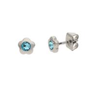 Boccia Schmuck Titan-Ohrringe für Kinder Blume Türkis 05094-03