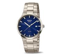 Boccia Solar Herren Armbanduhr mit Gehäuse aus Titan, in der Farbe: Silber, Armband aus: Titan, Gehäusedurchmesser: 39 mm, 3652-02