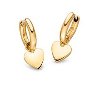 Boccia Titanium 05081-02 Scharnier-Creolen mit Herz-Einhängern Gelbgoldfarben