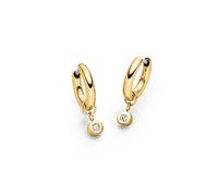 Boccia Titanium 05086-04 Scharnier-Creolen mit Diamant / Brillant gelbgoldplattiert Ø12,5mm