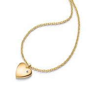 Boccia Titanium 08073-04 Damencollier mit Herz-Anhänger m.Diamant Gelbgoldfarben