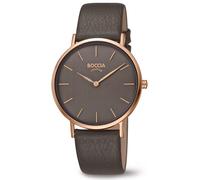 Boccia Titanium 3273-11 Titanium Damenuhr roségold Ionenplattiert braun