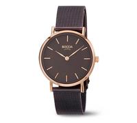 Boccia Titanium 3281-05 Damenuhr roségold Zifferblatt braun/Band aubergine Ø32mm