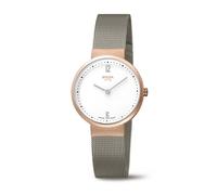 Boccia Damen Armbanduhr Slim 3283-06 Titan roségold IP Edelstahlmilanaiseband grau