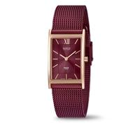 Boccia Titanium 3285-10 Damenuhr Royce Weinrot Saphirglas Rechteckig