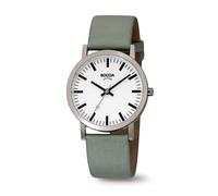BOCCIA Titanium 3380-01 Damen-Quarz-Uhr im Bahnhof-Design Salbeigrün Ø33,8mm