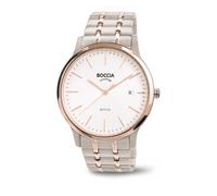 Boccia Titanium 3582-03 Herrenuhr Titan weiß Roségold/Silber Ø40mm