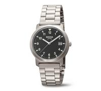 Boccia Titanium 3630-03 Herrenuhr schwarzes Zifferblatt, arabische Leuchtziffern Ø37mm