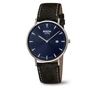 Boccia Herren Uhr 3648-02 Titan Leder schwarz