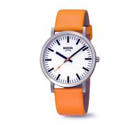 BOCCIA Titanium 3651-23 Unisex-Quarz-Uhr im Bahnhof-Design Signalorange Ø35,6mm