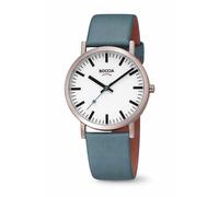 BOCCIA Titanium 3651-24 Unisex-Quarz-Uhr im Bahnhof-Design Taubenblau Ø35,6mm